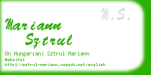 mariann sztrul business card